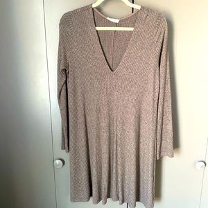 V neck Sweater Dress